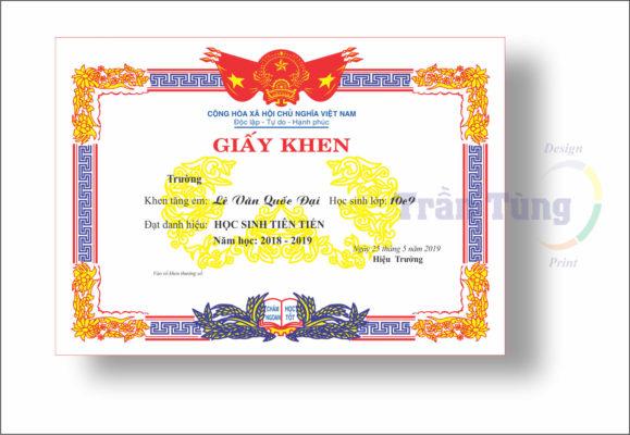 in giấy khen