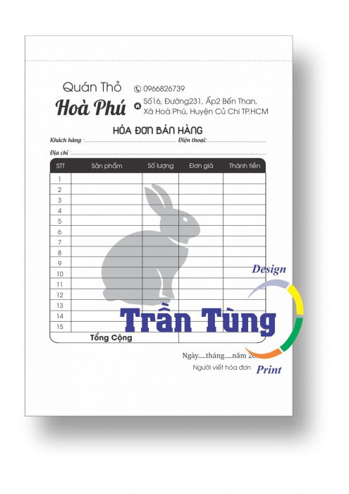 In biểu mẫu giá rẻ TPHCM 2 Biểu mẫu quán thỏ