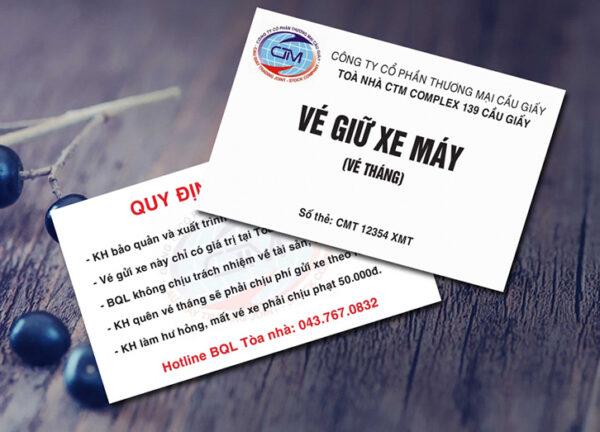 Dịch vụ in vé giữ xe HCM